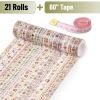imageMr Pen Washi Tape Set 21 Rolls Assorted Sizes Ocean Breeze Washi Tape for JournalingNostalgic Theme