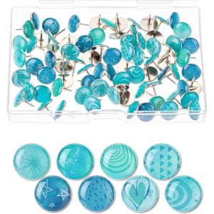 imageMr Pen Decorative Push Pins 80 pcs 8 Unique DesignsOcean Swirl Cute Push Pins for Bulletin Board Cute Thumb Tacks for Cork Board