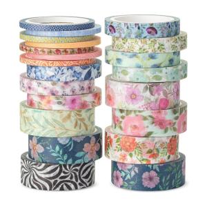 imageMr Pen Washi Tape Set 21 Rolls Assorted Sizes Ocean Breeze Washi Tape for JournalingFloral Vintage