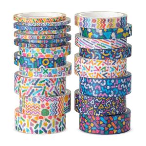 imageMr Pen Washi Tape Set 21 Rolls Assorted Sizes Ocean Breeze Washi Tape for JournalingGeo Labyrinth
