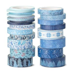 imageMr Pen Washi Tape Set 21 Rolls Assorted Sizes Ocean Breeze Washi Tape for JournalingOcean Breeze