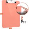 imageMr Pen Plastic Clipboard 125quot x 9quot 2 Pack Faded Earthy Clipboard Plastic LowProfile Metal Clip with Retractable Hanging HoleCoral Pink