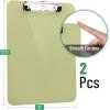 imageMr Pen Plastic Clipboard 125quot x 9quot 2 Pack Faded Earthy Clipboard Plastic LowProfile Metal Clip with Retractable Hanging HoleFaded Olive Green