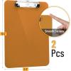 imageMr Pen Plastic Clipboard 125quot x 9quot 2 Pack Faded Earthy Clipboard Plastic LowProfile Metal Clip with Retractable Hanging HoleGolden Caramel
