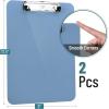 imageMr Pen Plastic Clipboard 125quot x 9quot 2 Pack Faded Earthy Clipboard Plastic LowProfile Metal Clip with Retractable Hanging HoleGrayblue