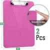 imageMr Pen Plastic Clipboard 125quot x 9quot 2 Pack Faded Earthy Clipboard Plastic LowProfile Metal Clip with Retractable Hanging HoleHot Pink