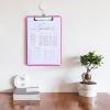 imageMr Pen Plastic Clipboard 125quot x 9quot 2 Pack Faded Earthy Clipboard Plastic LowProfile Metal Clip with Retractable Hanging HoleHot Pink
