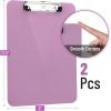 imageMr Pen Plastic Clipboard 125quot x 9quot 2 Pack Faded Earthy Clipboard Plastic LowProfile Metal Clip with Retractable Hanging HoleLavender Mist