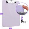 imageMr Pen Plastic Clipboard 125quot x 9quot 2 Pack Faded Earthy Clipboard Plastic LowProfile Metal Clip with Retractable Hanging HoleMuted Purple