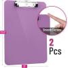 imageMr Pen Plastic Clipboard 125quot x 9quot 2 Pack Faded Earthy Clipboard Plastic LowProfile Metal Clip with Retractable Hanging HolePastel Purple