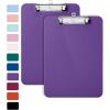 imageMr Pen Plastic Clipboard 125quot x 9quot 2 Pack Faded Earthy Clipboard Plastic LowProfile Metal Clip with Retractable Hanging HolePurple