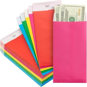 imageMr Pen Money Envelopes for Cash 100 Pack 65quot x 35quot Colorful Small Money Saving Envelopes Cash EnvelopeColorful