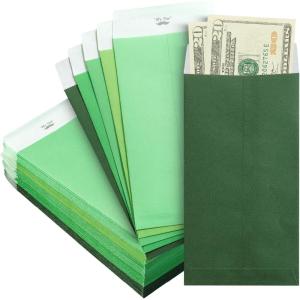 imageMr Pen Money Envelopes for Cash 100 Pack 65quot x 35quot Colorful Small Money Saving Envelopes Cash EnvelopeGreen Shades