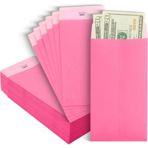 imageMr Pen Money Envelopes for Cash 100 Pack 65quot x 35quot Colorful Small Money Saving Envelopes Cash EnvelopeLight Pink