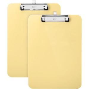 imageMr Pen Plastic Clipboard 125quot x 9quot 2 Pack Faded Earthy Clipboard Plastic LowProfile Metal Clip with Retractable Hanging HoleButter Cream