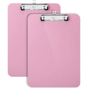 imageMr Pen Plastic Clipboard 125quot x 9quot 2 Pack Faded Earthy Clipboard Plastic LowProfile Metal Clip with Retractable Hanging HoleCareys Pink