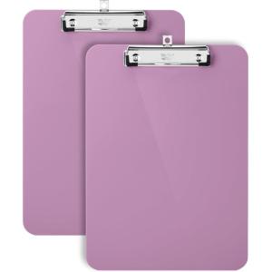 imageMr Pen Plastic Clipboard 125quot x 9quot 2 Pack Faded Earthy Clipboard Plastic LowProfile Metal Clip with Retractable Hanging HoleLavender Mist