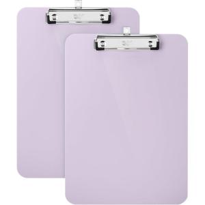 imageMr Pen Plastic Clipboard 125quot x 9quot 2 Pack Faded Earthy Clipboard Plastic LowProfile Metal Clip with Retractable Hanging HoleMuted Purple