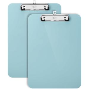 imageMr Pen Plastic Clipboard 125quot x 9quot 2 Pack Faded Earthy Clipboard Plastic LowProfile Metal Clip with Retractable Hanging HolePastel Green