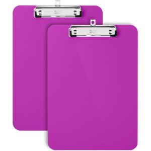 imageMr Pen Plastic Clipboard 125quot x 9quot 2 Pack Faded Earthy Clipboard Plastic LowProfile Metal Clip with Retractable Hanging HolePlush Purple