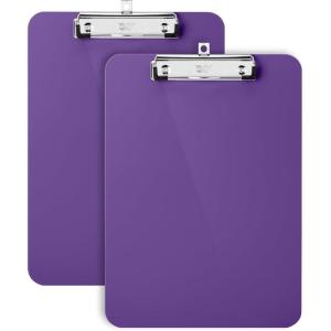 imageMr Pen Plastic Clipboard 125quot x 9quot 2 Pack Faded Earthy Clipboard Plastic LowProfile Metal Clip with Retractable Hanging HolePurple