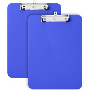 imageMr Pen Plastic Clipboard 125quot x 9quot 2 Pack Faded Earthy Clipboard Plastic LowProfile Metal Clip with Retractable Hanging HoleSurf Blue