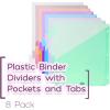 imageMr Pen Binder Dividers with Pockets and Tabs 2 Sets 8 PackSet Colorful 3 Ring Binder Dividers with Tabs and Pockets on Both SidesPastel