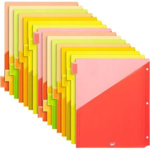 imageMr Pen Binder Dividers with Pockets and Tabs 2 Sets 8 PackSet Colorful 3 Ring Binder Dividers with Tabs and Pockets on Both SidesCitrus Fresh