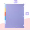 imageMr Pen 3 Ring Binder Dividers with Tabs 2 Sets 6 PackSet Letter Size Winter Colors Plastic 6 Tab Dividers for 3 Ring Binder with 12 pcs Labels