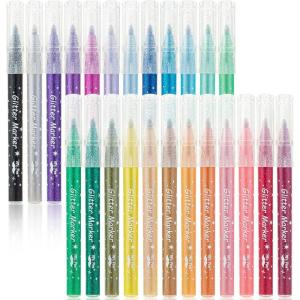 imageMr Pen Glitter Markers 24 pcs Assorted Color Fine Tip Glitter Markers for Kids and Adults
