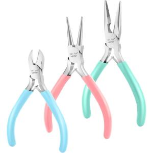 imageMr Pen Jewelry Pliers Set 3 Pack Colorful Rubber Handle ampamp Ergonomic Design Mini Pliers for Jewelry Making Tools Small Wire Cutters for CraftingPastel 2