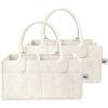 imageMr Pen Baby Diaper Caddy Organizer 2 Pack Gray Baby Caddy Organizer with Handle Compact Size Collapsible ampamp PortableBeige