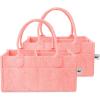 imageMr Pen Baby Diaper Caddy Organizer 2 Pack Gray Baby Caddy Organizer with Handle Compact Size Collapsible ampamp PortablePink