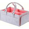 imageMr Pen Baby Diaper Caddy Organizer 2 Pack Gray Baby Caddy Organizer with Handle Compact Size Collapsible ampamp PortablePink Inside
