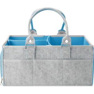 imageMr Pen Baby Diaper Caddy Organizer 2 Pack Gray Baby Caddy Organizer with Handle Compact Size Collapsible ampamp PortableBlue Inside