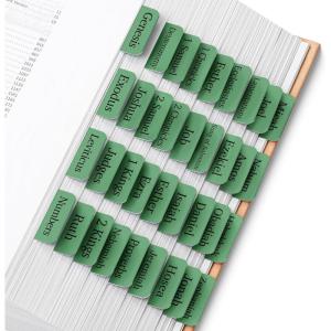 imageMr Pen Bible Tabs 75 pcs Mahogany Laminated Bible Tabs for Women and MenForest Green