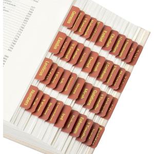 imageMr Pen Bible Tabs 75 pcs Mahogany Laminated Bible Tabs for Women and MenMetallic Gold Lettering