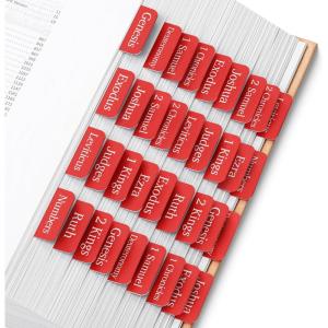 imageMr Pen Bible Tabs 75 pcs Mahogany Laminated Bible Tabs for Women and MenSaturated Red