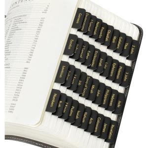 imageMr Pen Bible Tabs 75 pcs Serenity Scripture Laminated Bible Tabs for Women and MenBlack Gold Foil Lettering