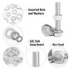 imageMr Pen Hex Head Nuts and Bolts Assortment Kit 246 pcs Stainless Steel 14quot20 516quot18 38quot16 Assorted Nuts and Bolts Heavy Duty Screw Assortment Kit with Clear Storage Box