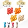 imageMr Pen Pencil Grips for Kids Handwriting 4 Pack with 4 Clips Bright Colors Flexible Silicon Pencil Holder for Kids Right ampamp LeftHandedAutumn Colors