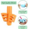 imageMr Pen Pencil Grips for Kids Handwriting 4 Pack with 4 Clips Bright Colors Flexible Silicon Pencil Holder for Kids Right ampamp LeftHandedBlue  Green  Orange  Pink
