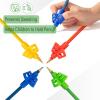 imageMr Pen Pencil Grips for Kids Handwriting 4 Pack with 4 Clips Bright Colors Flexible Silicon Pencil Holder for Kids Right ampamp LeftHandedBright Colors