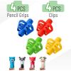 imageMr Pen Pencil Grips for Kids Handwriting 4 Pack with 4 Clips Bright Colors Flexible Silicon Pencil Holder for Kids Right ampamp LeftHandedBright Colors