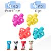 imageMr Pen Pencil Grips for Kids Handwriting 4 Pack with 4 Clips Bright Colors Flexible Silicon Pencil Holder for Kids Right ampamp LeftHandedCandy Colors