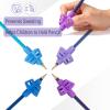 imageMr Pen Pencil Grips for Kids Handwriting 4 Pack with 4 Clips Bright Colors Flexible Silicon Pencil Holder for Kids Right ampamp LeftHandedSpace Colors