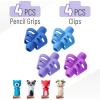 imageMr Pen Pencil Grips for Kids Handwriting 4 Pack with 4 Clips Bright Colors Flexible Silicon Pencil Holder for Kids Right ampamp LeftHandedSpace Colors