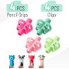 imageMr Pen Pencil Grips for Kids Handwriting 4 Pack with 4 Clips Bright Colors Flexible Silicon Pencil Holder for Kids Right ampamp LeftHandedSpring Colors
