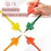imageMr Pen Pencil Grips for Kids Handwriting 4 Pack with 4 Clips Bright Colors Flexible Silicon Pencil Holder for Kids Right ampamp LeftHandedTropical Colors