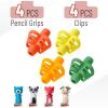 imageMr Pen Pencil Grips for Kids Handwriting 4 Pack with 4 Clips Bright Colors Flexible Silicon Pencil Holder for Kids Right ampamp LeftHandedTropical Colors